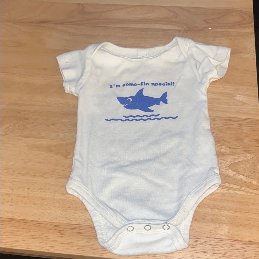 Super soft Blue Shark Print Baby Onesie